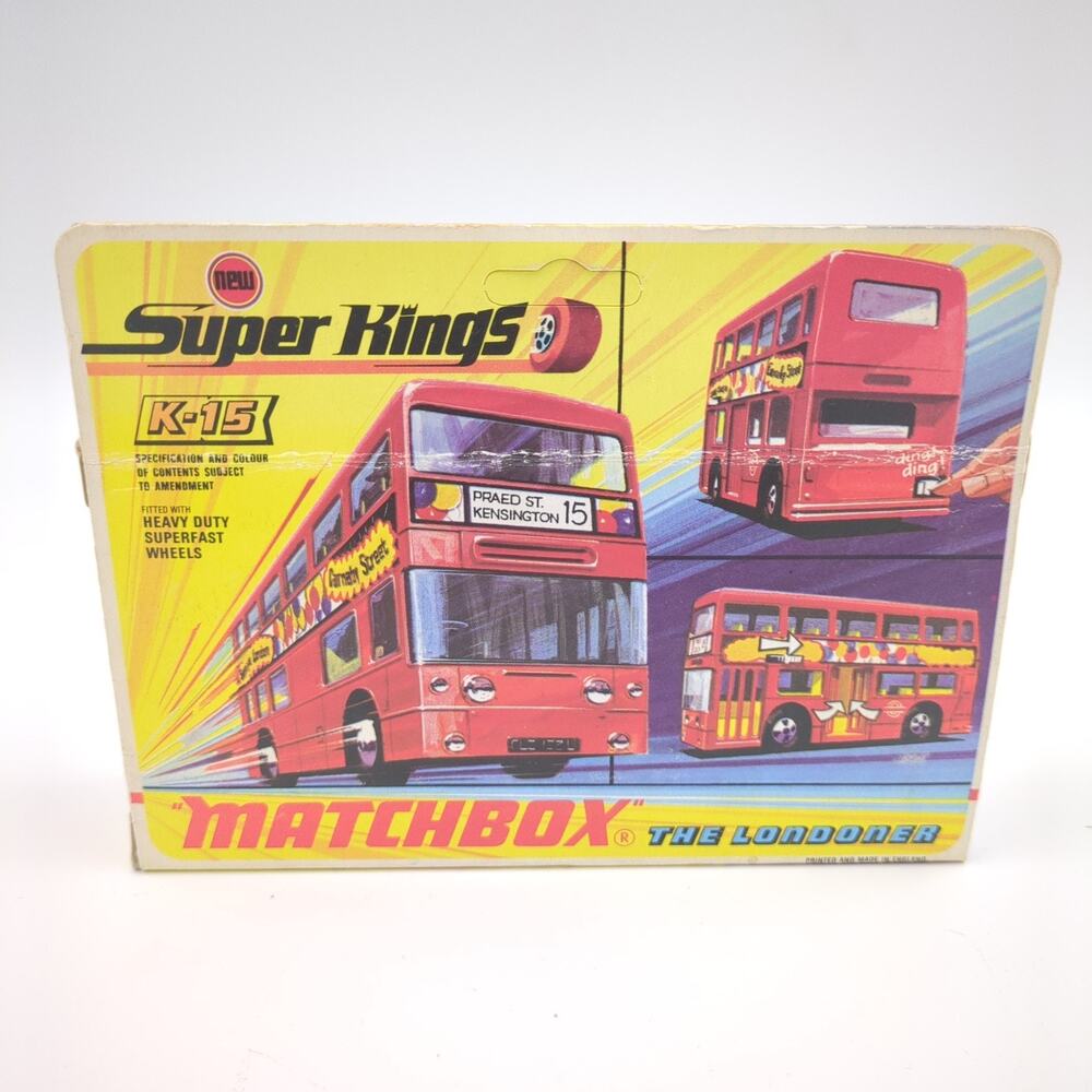 Matchbox Super Kings K-15 The Londoner Double Decker Bus Vintage Diecast w Box - Picture 7 of 9
